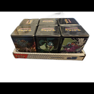 Pokemon TCG: Stacking Tins 2025 Factory Sealed 6 Tin Box With Store Display Case